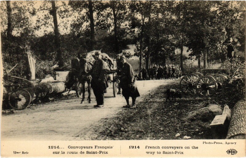 Carte postale ancienne Saint-Prix Convoyeurs Francais France à Saint-Prix