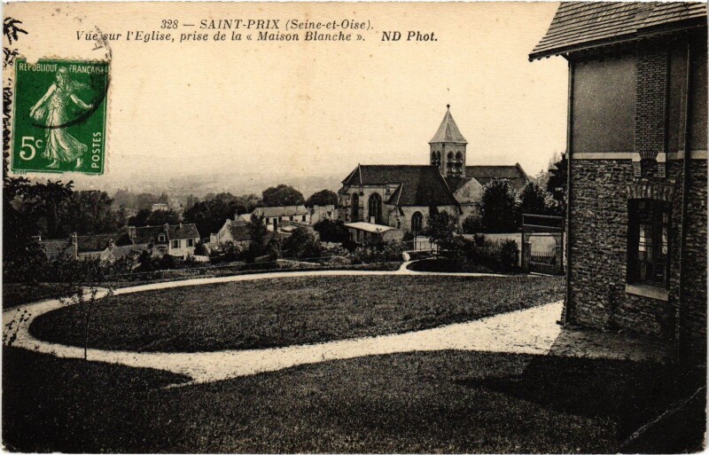 Carte postale ancienne Saint-Prix Vue sur l'Eglise France à Saint-Prix