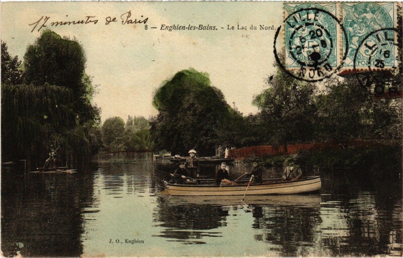 Carte postale ancienne Enghien les Bains Le Lac du Nord France à Enghien-les-Bains