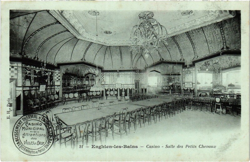 Carte postale ancienne Enghien les Bains Casino, Salle des Petits Chevaux France à Enghien-les-Bains