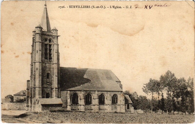Carte postale ancienne Survilliers L'Eglise France à Survilliers