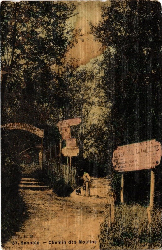Carte postale ancienne Sannois Chemin des Moulins France à Sannois
