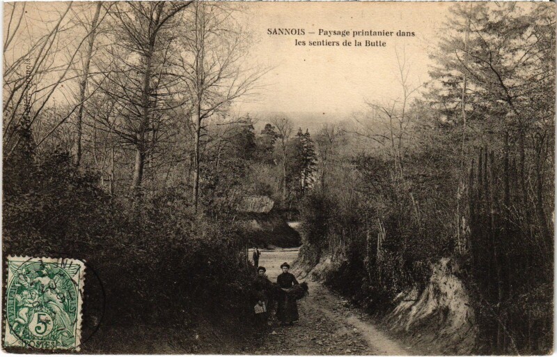 Carte postale ancienne Sannois Paysage printanierdans les sentiers de la Butte France à Sannois