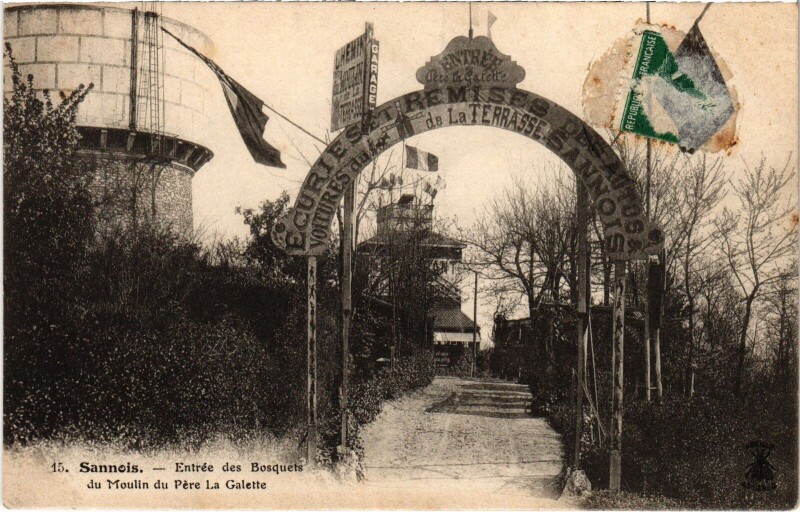 Carte postale ancienne Sannois Entree des Bosquets du Moulin France à Sannois