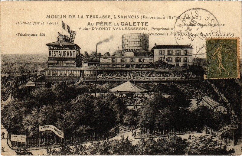 Carte postale ancienne Sannois Moulin de la Terrasse France à Sannois