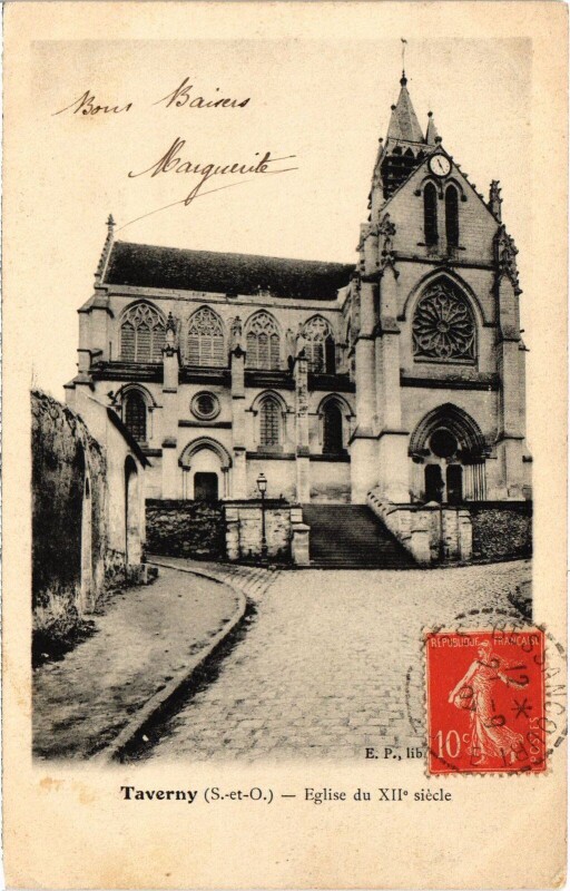 Carte postale ancienne Taverny Eglise du XIIe siecle France à Taverny