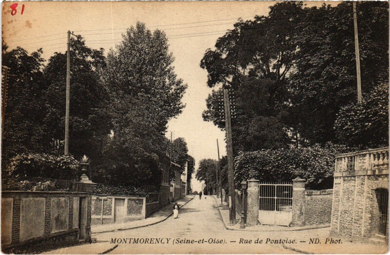 Carte postale ancienne Montmorency Rue de Pontoise France à Montmorency