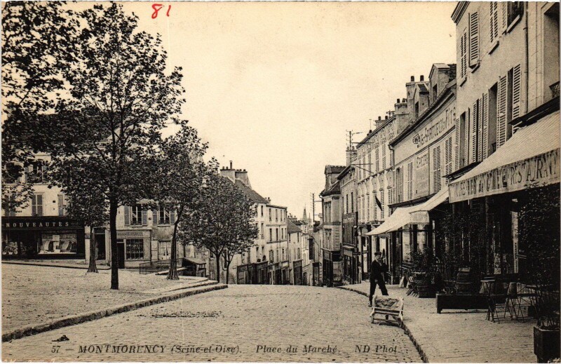 Carte postale ancienne Montmorency Place du Marche France à Montmorency