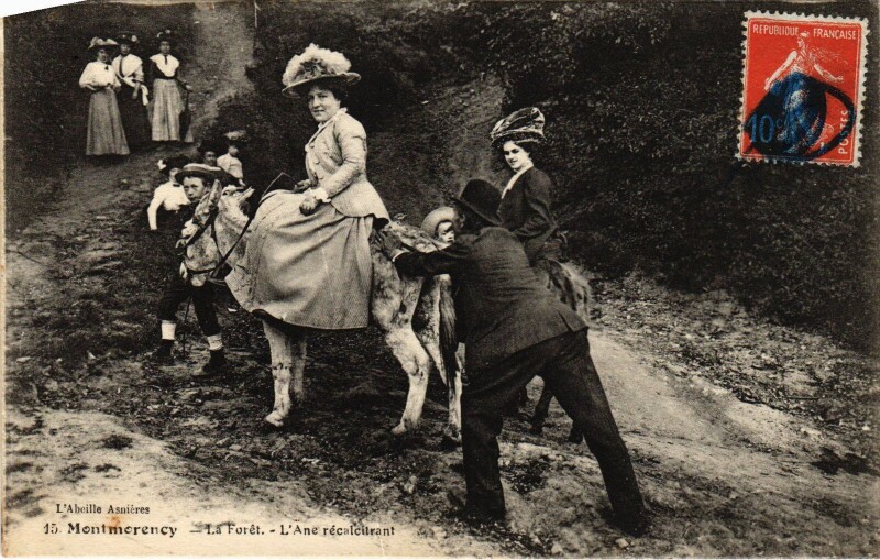 Carte postale ancienne Montmorency La Foret, L'Ane recalcitrant France à Montmorency