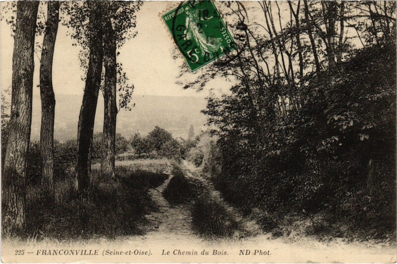 Carte postale ancienne Franconville Le Chemin du Bois France à Franconville