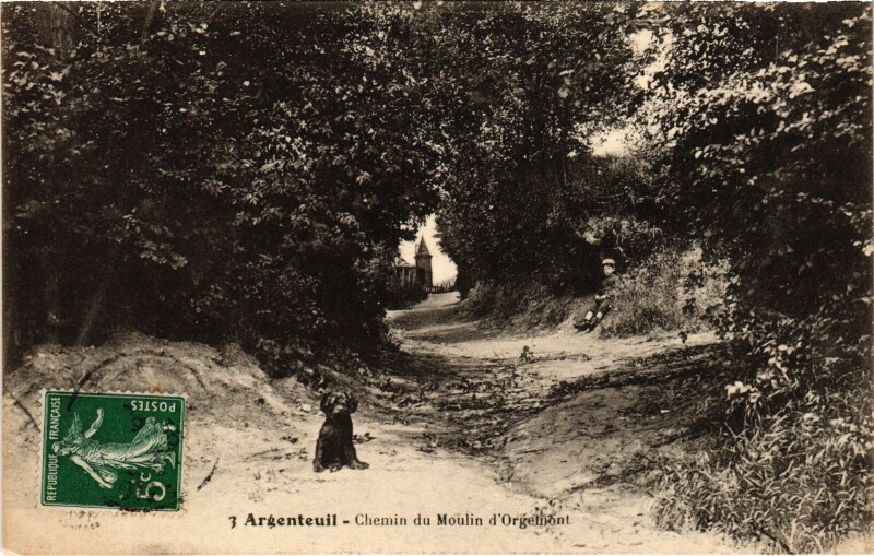 Carte postale ancienne Argenteuil Chemin du Moulin d'Orgemont France à Argenteuil