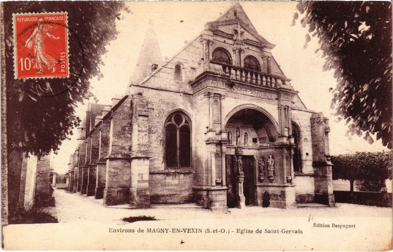 Carte postale ancienne Environs de Magny en Vexin Eglise de Saint Gervais France à Magny-en-Vexin