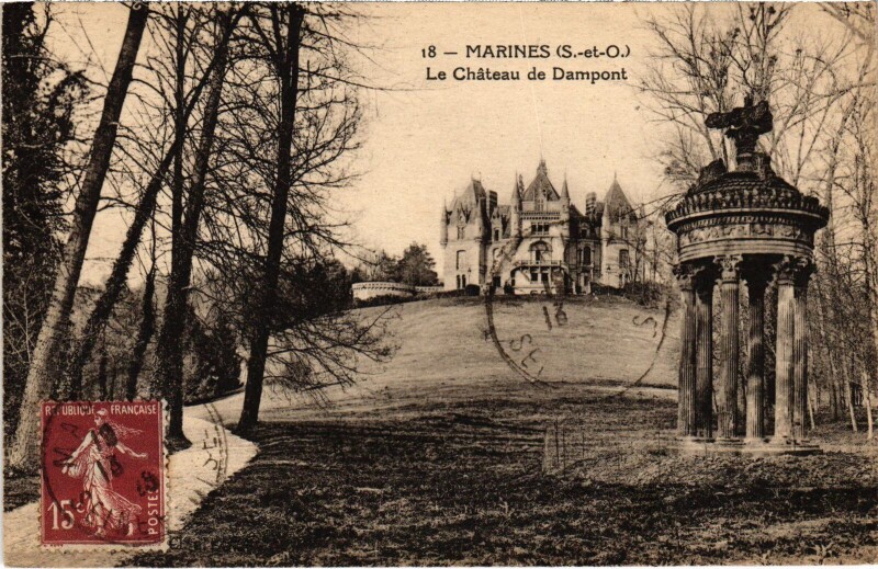 Carte postale ancienne Marines Le Chateau de Dampont France à Marines