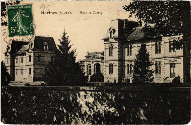 Carte postale ancienne Marines Hospice Cartry France à Marines