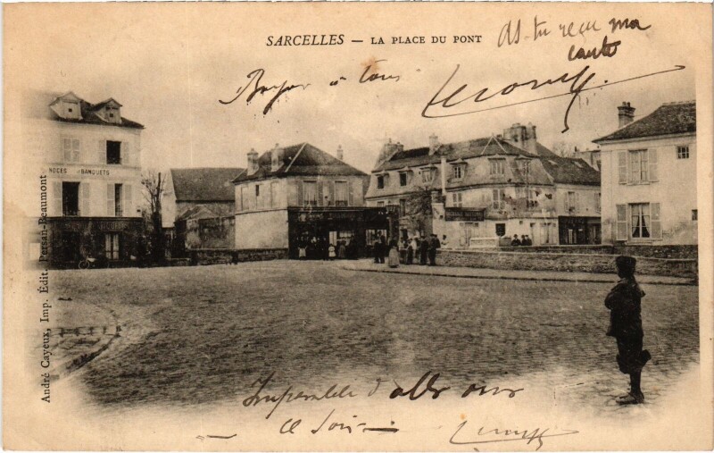 Carte postale ancienne Sarcelles La Place du Pont France à Sarcelles