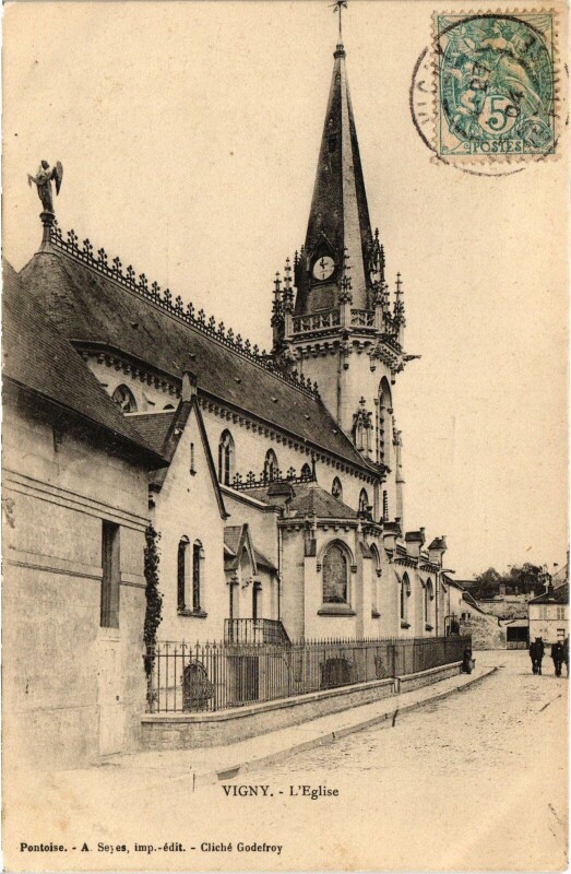 Carte postale ancienne Vigny L'Eglise France à Vigny