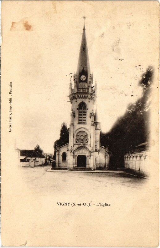 Carte postale ancienne Vigny L'Eglise France à Vigny