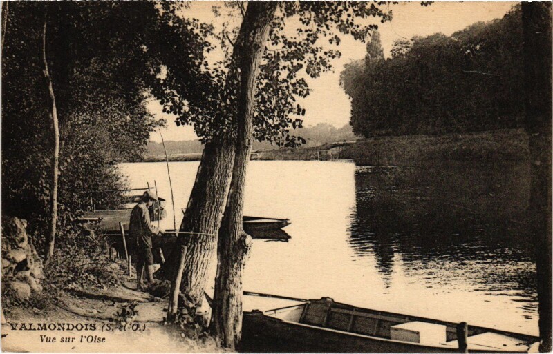 Carte postale ancienne Valmondois Vue sur l'Oise France à Valmondois