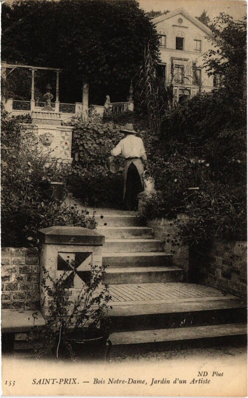 Carte postale ancienne Saint-Prix Bois Notre-Dame, Jardin d'un Artiste France à Saint-Prix