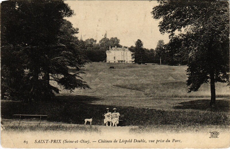 Carte postale ancienne Saint-Prix Chateau de Leopold Double, Le Parc France à Saint-Prix
