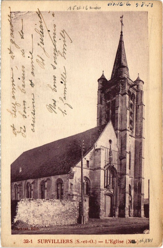 Carte postale ancienne Survilliers L'Eglise France à Survilliers