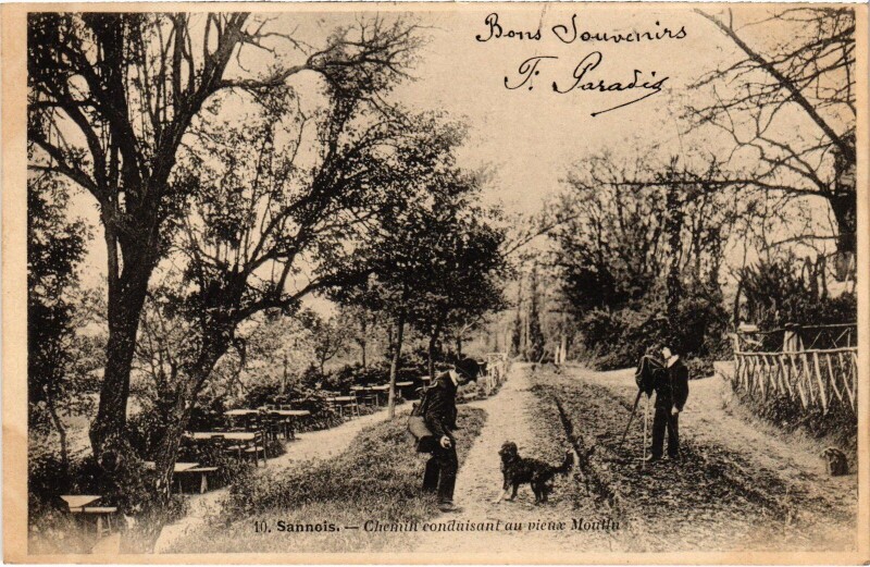 Carte postale ancienne Sannois Chemin conduisant au vieux Moulin France à Sannois