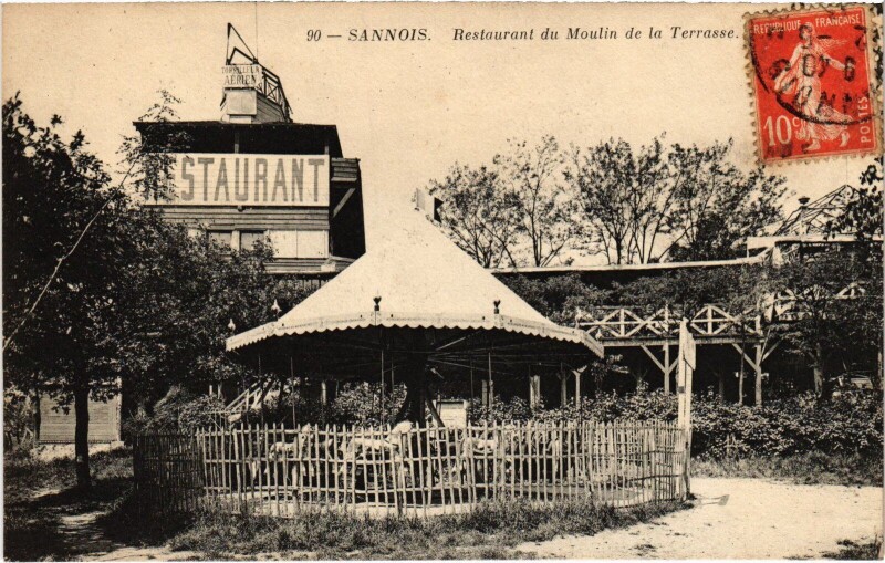 Carte postale ancienne Sannois Restaurant du Moulin de la Terrasse France à Sannois
