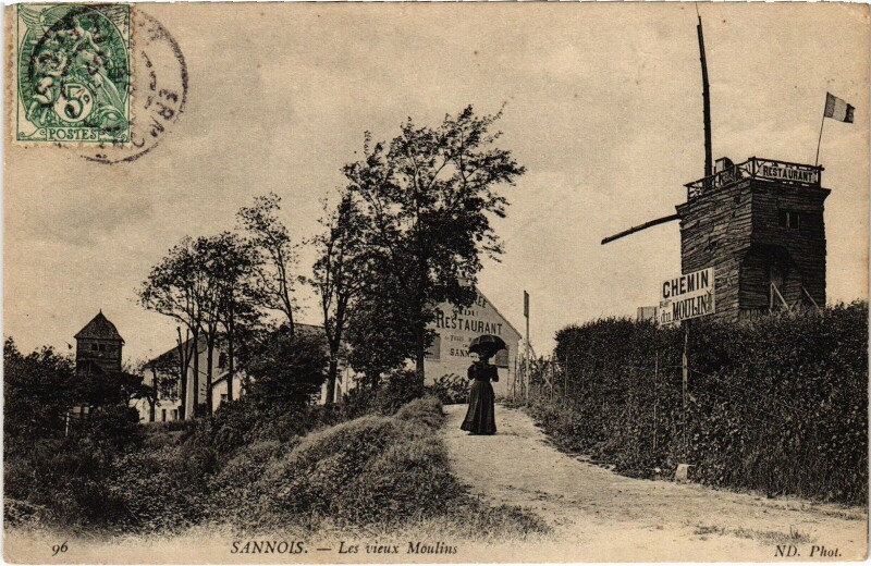 Carte postale ancienne Sannois Les Vieux Moulins France à Sannois