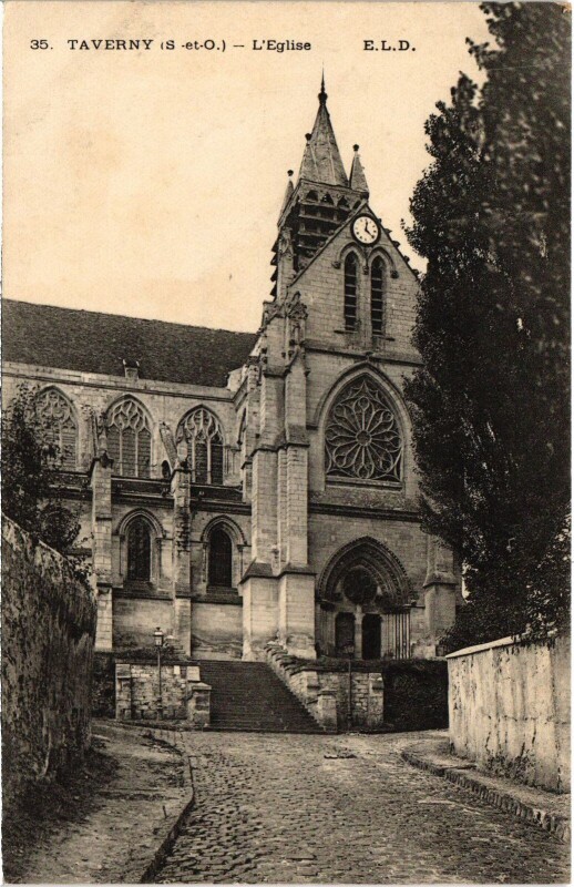 Carte postale ancienne Taverny L'Eglise France à Taverny