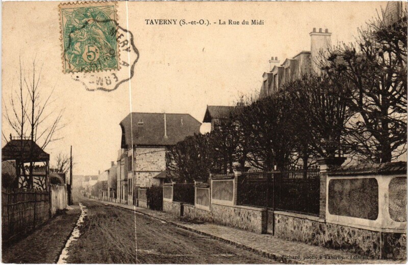 Carte postale ancienne Taverny La Rue du Midi France à Taverny
