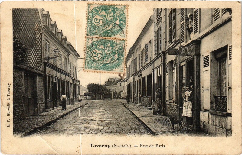 Carte postale ancienne Taverny Rue de Paris France à Taverny