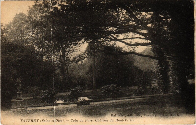 Carte postale ancienne Taverny Coin du Parc, Chateau du Haut-Tertre France à Taverny