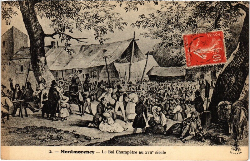 Carte postale ancienne Montmorency Le Bal Champetre au XVIIe siecle France à Montmorency