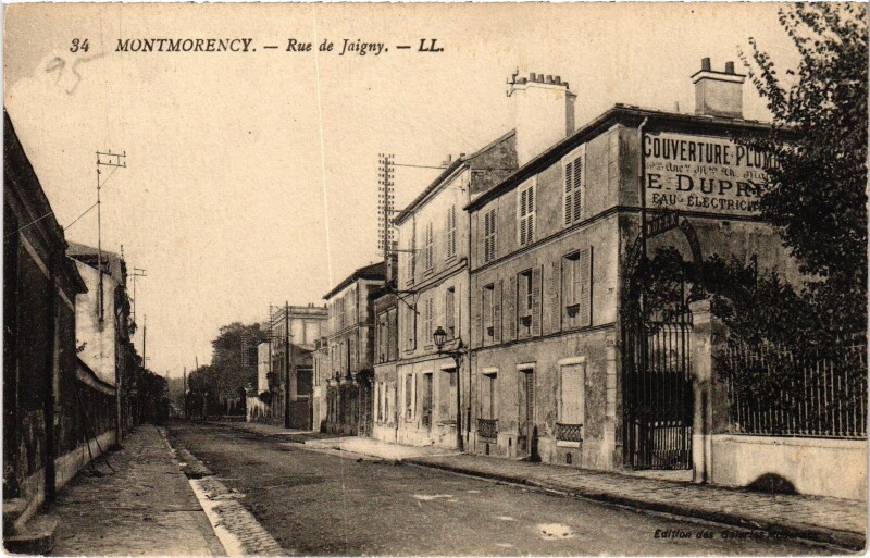 Carte postale ancienne Montmorency Rue de Jaigny France à Montmorency