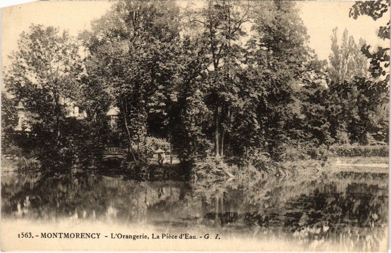 Carte postale ancienne Montmorency L'Orangerie, La Piece d'Eau France à Montmorency