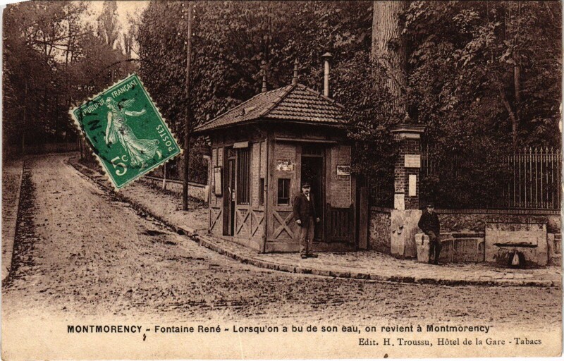 Carte postale ancienne Montmorency Fontaine Rene France à Montmorency