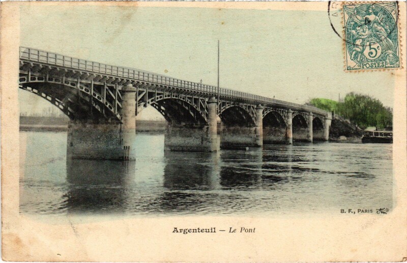 Carte postale ancienne Argenteuil Le Pont France à Argenteuil