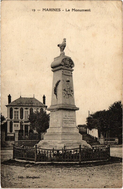 Carte postale ancienne Marines Le Monument France à Marines