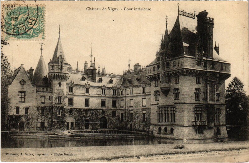Carte postale ancienne Vigny Le Chateau, Cour interieure France à Vigny
