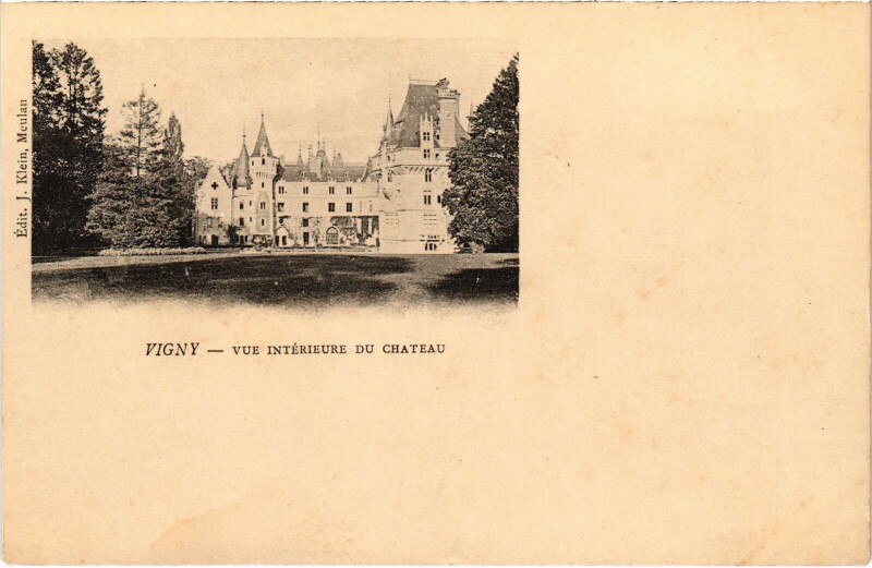 Carte postale ancienne Vigny Vue interieure du Chateau France à Vigny