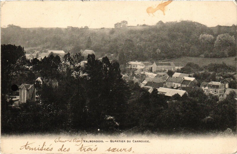 Carte postale ancienne Valmondois Quartier du Carrouge France à Valmondois