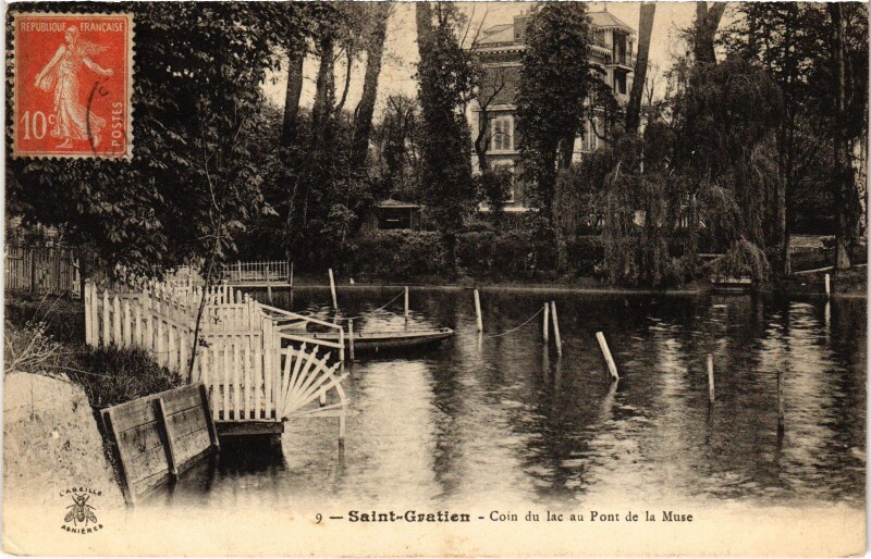Carte postale ancienne Saint-Gratien Coin du Lac au Pont de la Muse France à Saint-Gratien