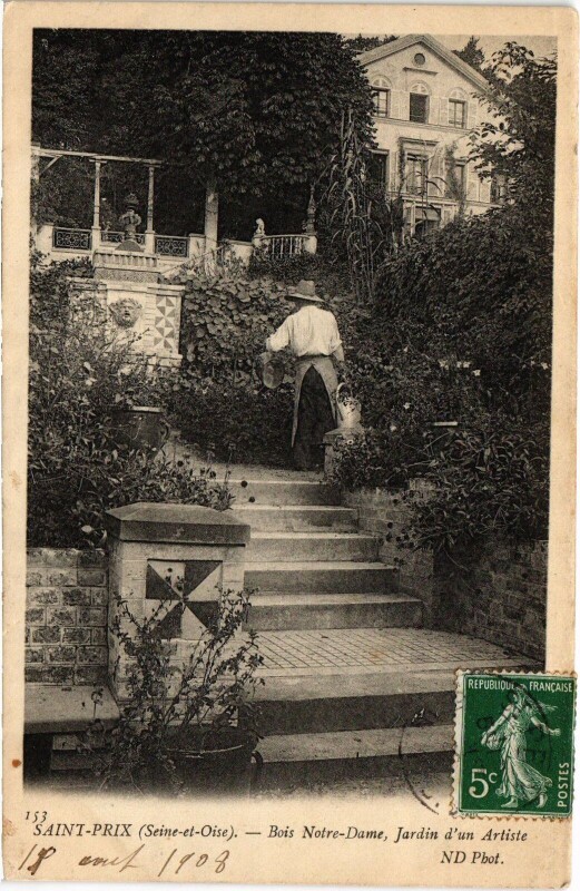 Carte postale ancienne Saint-Prix Bois Notre-Dame, Jardin d'un Artiste France à Saint-Prix