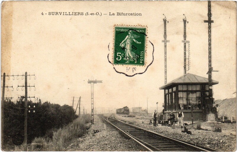 Carte postale ancienne Survilliers La Bifurcation France à Survilliers