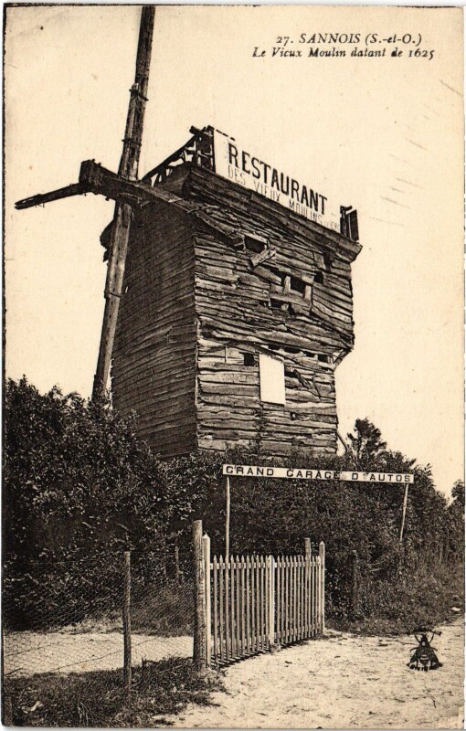 Carte postale ancienne Sannois Le Vieux Moulin datant de 1625 France à Sannois