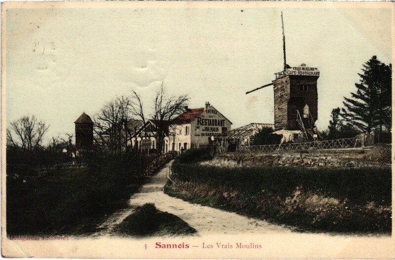 Carte postale ancienne Sannois Les Vrais Moulins France à Sannois