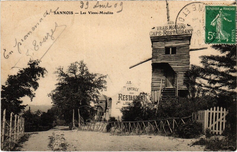 Carte postale ancienne Sannois Les Vieux Moulins France à Sannois