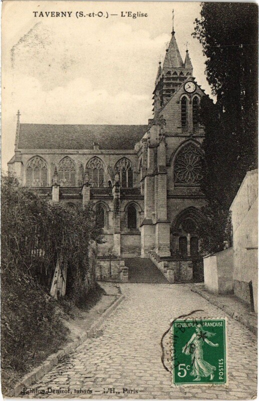 Carte postale ancienne Taverny L'Eglise France à Taverny