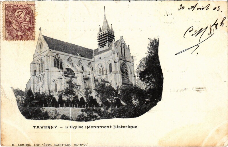 Carte postale ancienne Taverny L'Eglise France à Taverny