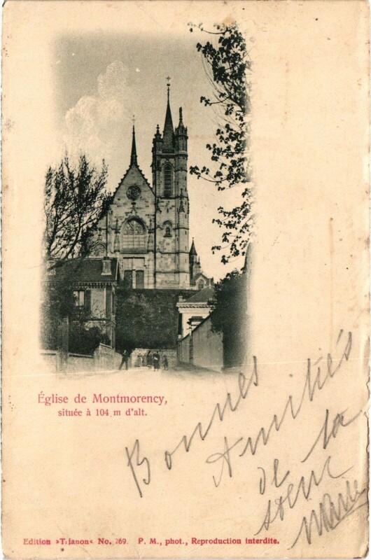 Carte postale ancienne Montmorency L'Eglise France à Montmorency
